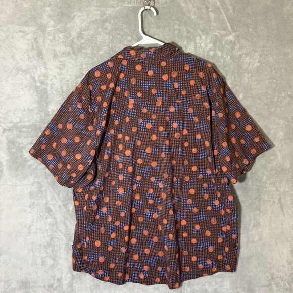 REI Co-op Shirt Men XL Button Up Short Sleeve Hiking Outdoor Maroon Polka Dot - Picture 6 of 12